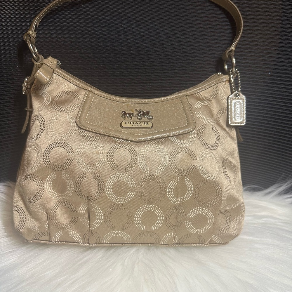 Coach Beige Signature Shoulder Bag